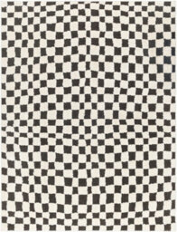 Livabliss Freud-Modern Black Ivory High Pile Checkered Living Dining Bedroom Rug 160 X 213 Cm Easy Care, Non Shedding - thumbnail 1