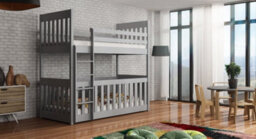 Arte Cris Contemporary Pine Bunk Bed With Cot Bed In Grey (L)1980mm (H)1710mm (W)980mm