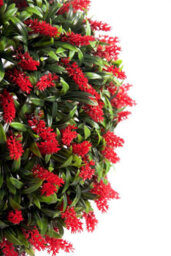 Pair Of Best Artificial 38Cm Red Lush Lavender Hanging Basket Flower Topiary Ball - Weather & Fade Resistant - thumbnail 4
