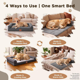 Luckracer Large Dog Bed Sofa Washable Orthopedic Dog Beds Black 90X66X16Cm - thumbnail 4