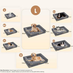 Luckracer Large Dog Bed Sofa Washable Orthopedic Dog Beds Black 90X66X16Cm - thumbnail 2