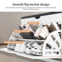 Shoe Rack Bench Shoe Storage Bench With Cushion Shoerack - thumbnail 6