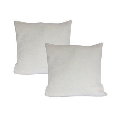 Urban Textures Pack Of 2 Teddy Cushion Covers Square Faux Fur Fleece Pillow Case Cover - 18 X 18 Inches White - image 1
