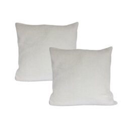 Urban Textures Pack Of 2 Teddy Cushion Covers Square Faux Fur Fleece Pillow Case Cover - 18 X 18 Inches White - thumbnail 1