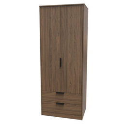 Fuji 2 Door 2 Drawer Wardrobe In Carini Walnut (Ready Assembled) - thumbnail 3