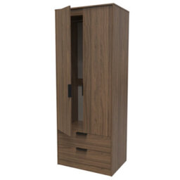 Fuji 2 Door 2 Drawer Wardrobe In Carini Walnut (Ready Assembled) - thumbnail 5