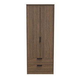 Fuji 2 Door 2 Drawer Wardrobe In Carini Walnut (Ready Assembled) - thumbnail 1