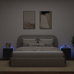 Berkfield Tv Wall Cabinets With Led Lights 2 Pcs Black 40.5X35X40 Cm - thumbnail 3