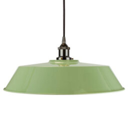Mint Green Large Chancery Painted Dome Pendant Light With Black Nickel Lamp Holder And Black Round Cable - Se Home - thumbnail 1