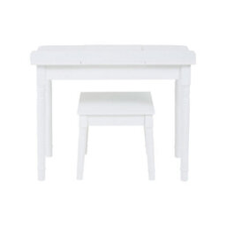 Orsina Childrens Dressing Table And Chair, Crisp White Dressing Table With Mirror, Body Posture Vanity Chair - thumbnail 5