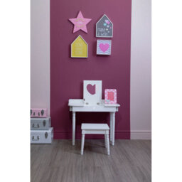 Orsina Childrens Dressing Table And Chair, Crisp White Dressing Table With Mirror, Body Posture Vanity Chair - thumbnail 6