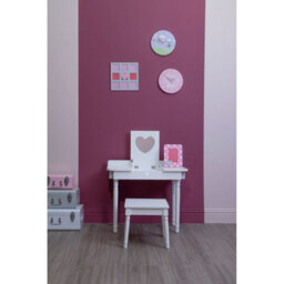 Orsina Childrens Dressing Table And Chair, Crisp White Dressing Table With Mirror, Body Posture Vanity Chair - thumbnail 7