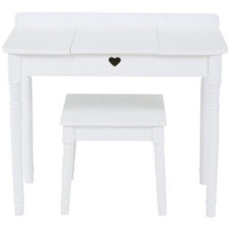 Orsina Childrens Dressing Table And Chair, Crisp White Dressing Table With Mirror, Body Posture Vanity Chair - thumbnail 2