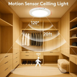 Amorly 8000Mah Motion Sensor Closet Light Indoor,fast Charging Wireless Ceiling Light With Remote,shower Light For Cabinet Hallway - thumbnail 4