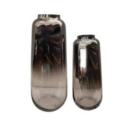 Vanity Living 40Cm Chrome & Clear Glass Vase, Modern Decorative Centerpiece For Living Room - thumbnail 4