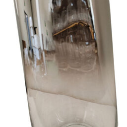 Vanity Living 40Cm Chrome & Clear Glass Vase, Modern Decorative Centerpiece For Living Room - thumbnail 3