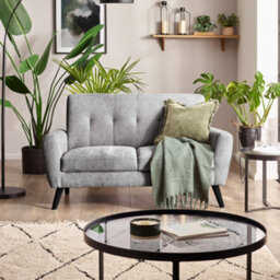 Julian Bowen Monza Upholstered 2 Seater Sofa - Grey Chenille