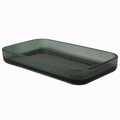 GoodHome Tanera Green Glass Soap Dish - image 1