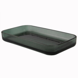 GoodHome Tanera Green Glass Soap Dish