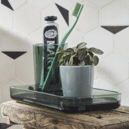 GoodHome Tanera Green Glass Soap Dish - thumbnail 4