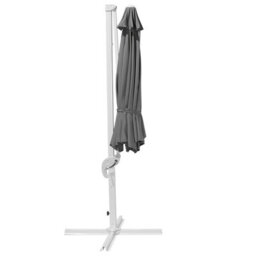 Wyld And Coco Garden Sun Cantilever Parasol With Crank, 300 X 300 Cm, Dark Grey Canopy, White Steel Pole, Weather Resistant - thumbnail 4