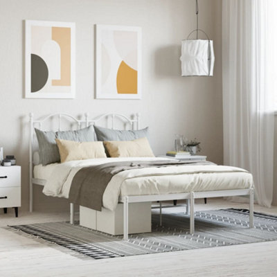 Berkfield Metal Bed Frame With Headboard White 120X200 Cm - image 1