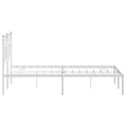 Berkfield Metal Bed Frame With Headboard White 120X200 Cm - thumbnail 6