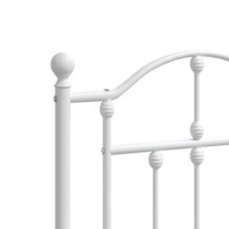 Berkfield Metal Bed Frame With Headboard White 120X200 Cm - thumbnail 8