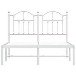 Berkfield Metal Bed Frame With Headboard White 120X200 Cm - thumbnail 5