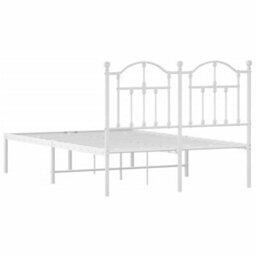Berkfield Metal Bed Frame With Headboard White 120X200 Cm - thumbnail 7
