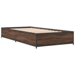 Berkfield Bed Frame Without Mattress Brown Oak 100X200 Cm - thumbnail 3