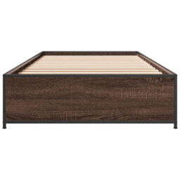 Berkfield Bed Frame Without Mattress Brown Oak 100X200 Cm - thumbnail 4