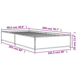 Berkfield Bed Frame Without Mattress Brown Oak 100X200 Cm - thumbnail 9