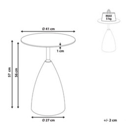Beliani Side Table Wallis Tempered Glass Brown/ Black - thumbnail 3