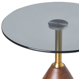 Beliani Side Table Wallis Tempered Glass Brown/ Black - thumbnail 4