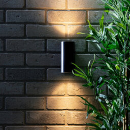Litecraft Pack Of 2 Wye Black 2 Lamp Outdoor Wall Lights - thumbnail 2