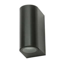 Litecraft Pack Of 2 Wye Black 2 Lamp Outdoor Wall Lights - thumbnail 3