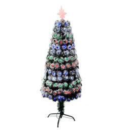 Shatchi 3Ft/90Cm Frosted Tips 8 Modes Fibre Optic Christmas Tree Led Pre-Lit - thumbnail 4