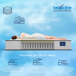 Bedz Online Bedzonline Hydro Hybrid Pocket Spring & Memory Foam Mattress, Cashmere Cover, 3Ft Single (90X190Cm) - thumbnail 6