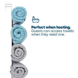 Livivo Over Door Towel Holder Rack Chrome 4 Tier Storage - thumbnail 3