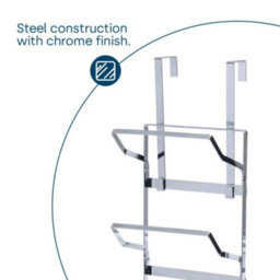 Livivo Over Door Towel Holder Rack Chrome 4 Tier Storage - thumbnail 7