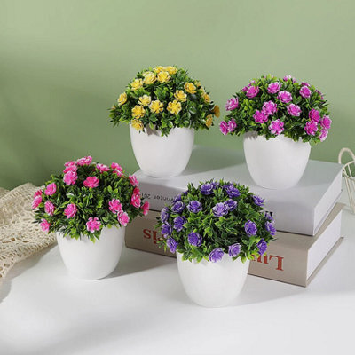 Potted Faux Flowers - Durable Artificial Plant For Outdoor & Indoor Garden Decor - image 1