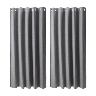 Living And Home Light Gray 2-Piece Blackout Double-Sided Linen/linen-Like Curtain Set, 168Cm X 229Cm - image 1