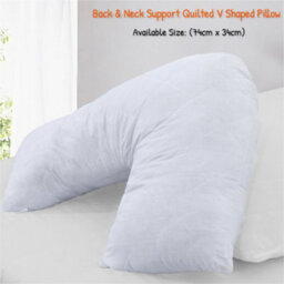 ARLinens Quilted V Shaped Pillow Orthopedic Head Back Neck Nursing Pregnancy Support V Shape Cushion 74X34Cm - thumbnail 2