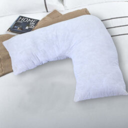 ARLinens Quilted V Shaped Pillow Orthopedic Head Back Neck Nursing Pregnancy Support V Shape Cushion 74X34Cm - thumbnail 1