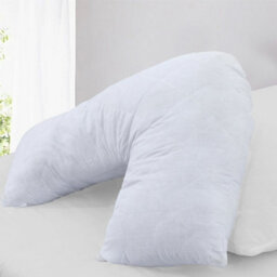 ARLinens Quilted V Shaped Pillow Orthopedic Head Back Neck Nursing Pregnancy Support V Shape Cushion 74X34Cm - thumbnail 4