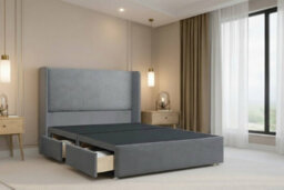 "Nexus Portofino Plush Divan, Steel, 54"" Winged Hb, 2 Drawers Foot-End, Open Coil Mattress, Double" - thumbnail 4