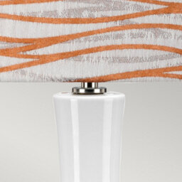 Luminosa Lighting Luminosa Milo Table Lamp With Round Shade, Polished Nickel, White, Orange - thumbnail 3