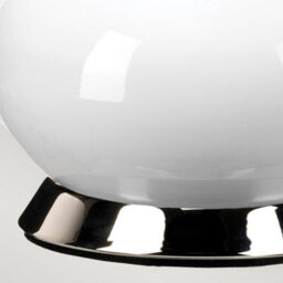 Luminosa Lighting Luminosa Milo Table Lamp With Round Shade, Polished Nickel, White, Orange - thumbnail 4
