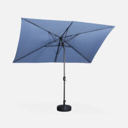 Sweeek - 2X3M Rectangular Centre Pole Parasol Touquet Grey Blue - thumbnail 2